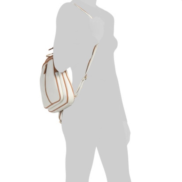 Valentina Cream and Tan CONVERTIBLE Backpack NWT - Picture 6 of 8